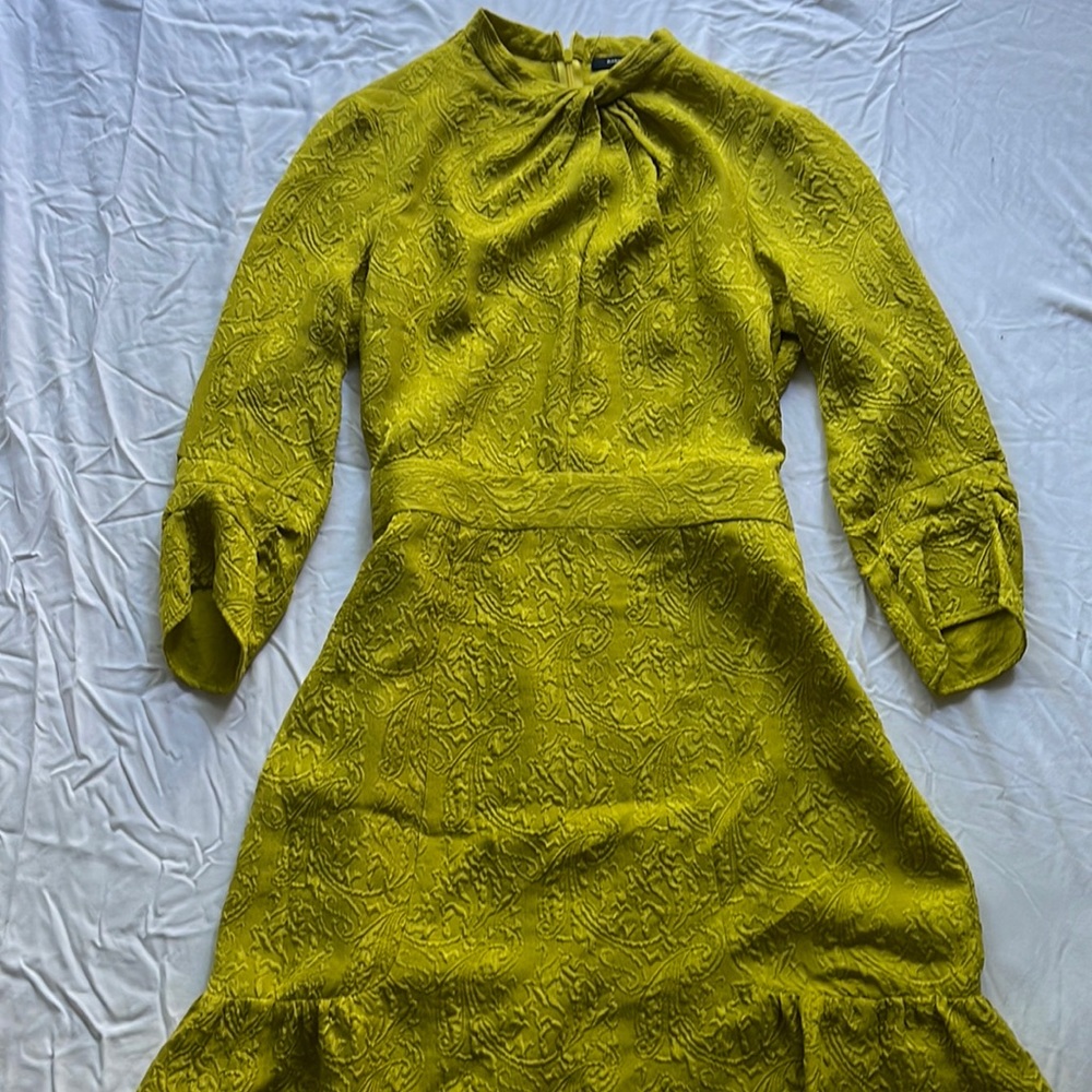 NWOT Nanette Lepore Mustard Yellow Victorian Mini Dress